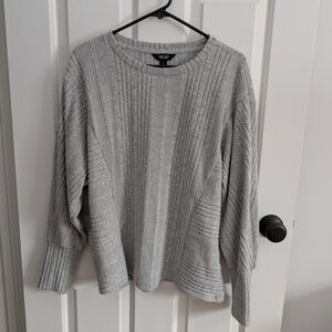 Simply Vera Vera Wang Heather Gray Textured Sweater